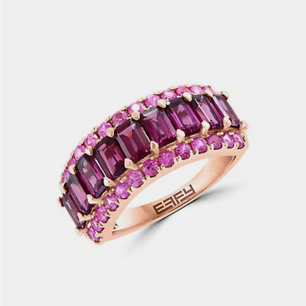 Pink sapphire eternity band ring